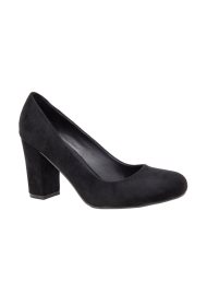 block heel court shoe black