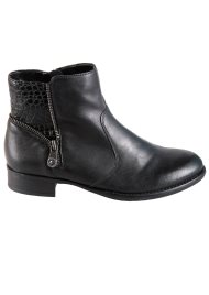 zip heel ankle boot black