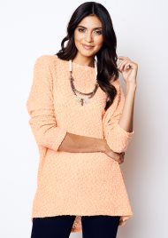 textured slouch knit soft peach