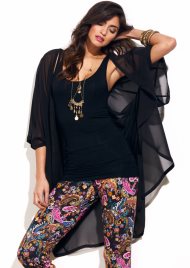 long sheer cover up black