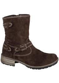 suede buckle ankle boot brown