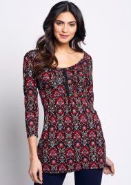 flower emblem gathers top black