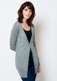 v neck cardi grey