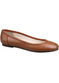 perforated flat pump tan