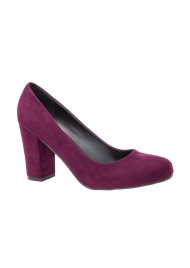 block heel court shoe wine