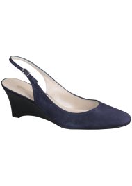 wedge sling back navy