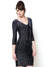 v neck glitter dress silver