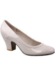 Hush Puppies Patent Lona Court pale grey