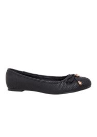 snake flat ballet pump black