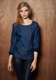 denim biker jacket blue