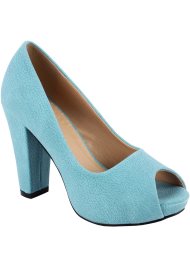 vintage peep toe sky blue