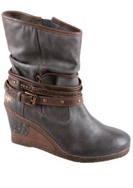 wedge strappy ankle boot dark taupe
