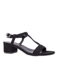 block heel t bar sandal black