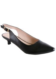 low pointed sling back black