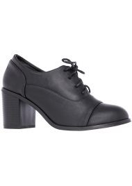heeled lace up loafer black