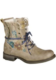 floral double strap ankle boot mushroom