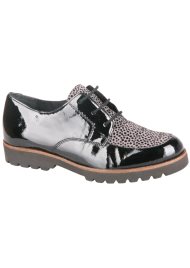 animal print lace up loafer black