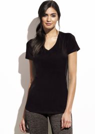 v neck technical sports top black