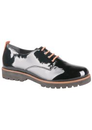 patent lace up loafer black