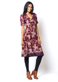vintage wrap dress bordo
