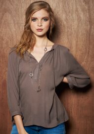 folk blouse taupe