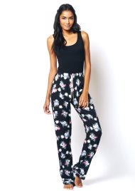 floral print PJ pant black