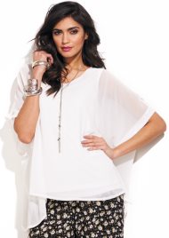 sequin trim kimono cream