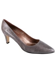 snake print heeled court grey