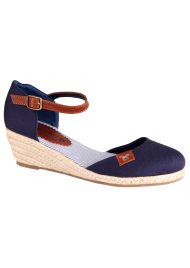 closed toe wedge navy
