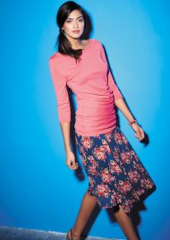 midi floral skirt blue