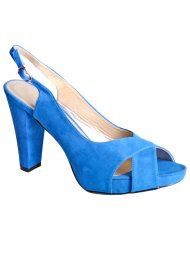platform sling back blue