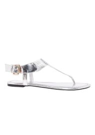 flat t bar sandal silver