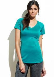 v neck technical sports top teal