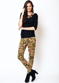 paisley print peg leg trouser multi