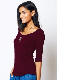scoop neck tee bordo