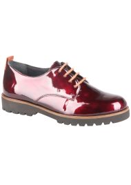 patent lace up loafer bordo