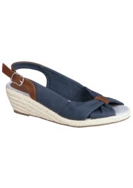 wedge sling back navy