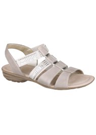 metal trim sandal taupe