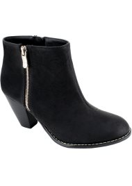 heeled zip ankle boot black