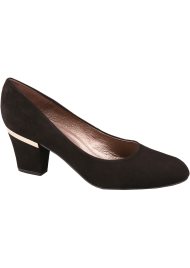 block heel court shoe black