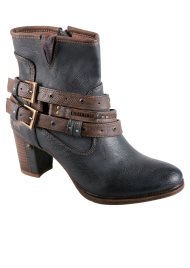 contrast trim ankle boot dark grey