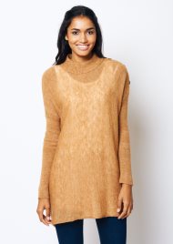 button detail pullover caramel