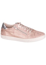 crushed metallic look trainer nude
