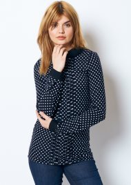 polka dot peter pan top charcoal