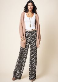 ditsy print wide leg trouser 36" leg black
