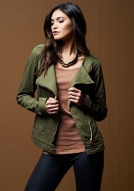 canvas biker jacket khaki