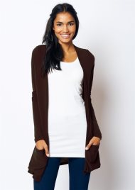 slouch jersey cardi brown