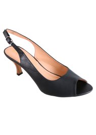sling back peep toe black