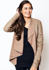 panelled jacket taupe