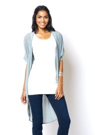 longline sheer kimono grey marl